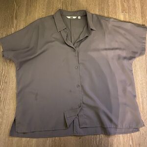Uniqlo Unisex Short Sleeve Blouse (gray purple)